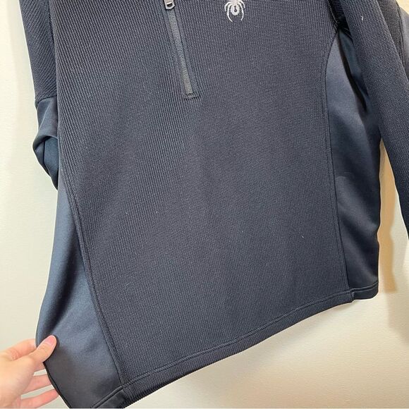 ✨ Spyder Men’s Black Quarter Zip Pullover Large - Picture 6 of 11
